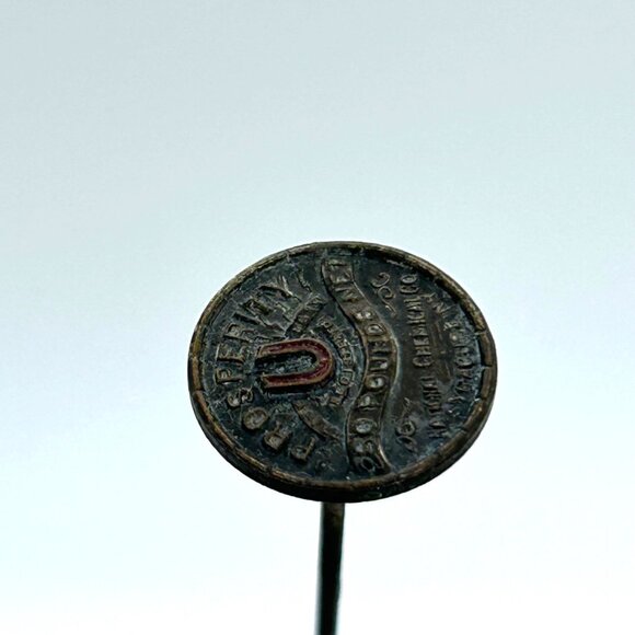 Antique Advertising Hat Pin Prosperity U 250 Pound Net  Early 1900s Edwardian - Picture 2 of 16